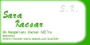 sara kacsar business card